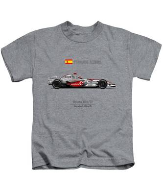 McLaren Honda Fernando Alonso Team Short Sleeve T-Shirt Tee Top White Childrens
